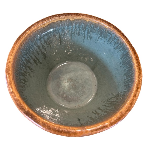 Teal Glazed Ceramic Pottery Bowl - Picture 4 of 7